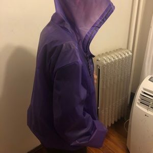 Purple plastic hoodie